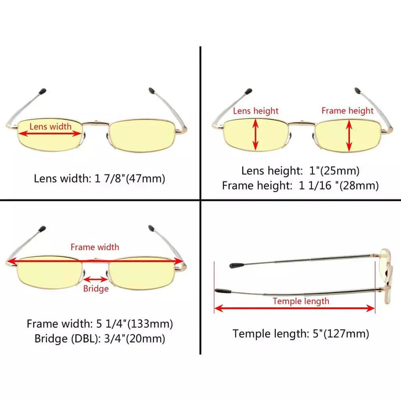 eyekeeper.com 3 Pack Blue Light Filter Reading Glasses with Folding Arms CG15080 Eyeglasses White Smoke Gold-3pcs / without magnification,Gold-3pcs / +0.50,Gold-3pcs / +1.00,Gold-3pcs / +1.25,Gold-3pcs / +1.75,Gold-3pcs / +2.25