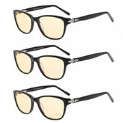 eyekeeper.com 3 Pack Cat Eye Blue Light Filter Reading Glasses CGA0061 Eyeglasses White Smoke Black-3pcs / without magnification,Black-3pcs / +0.50,Black-3pcs / +0.75,Black-3pcs / +1.00,Black-3pcs / +1.25,Black-3pcs / +1.50,Black-3pcs / +1.75,Blue-3pcs / without magnification,Blue-3pcs / +0.50,Blue-3pcs / +0.75,Blue-3pcs / +1.00,Blue-3pcs / +1.25,