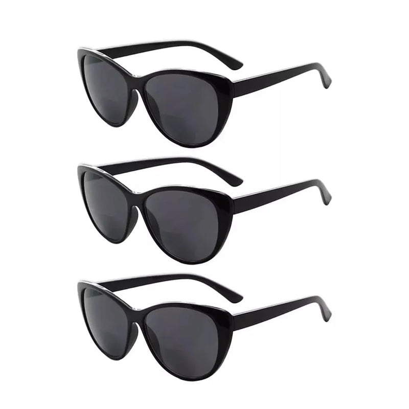 eyekeeper.com 3 Pack Cat-eye Stylish Bifocal Reading Sunglasses S033 Sunglasses White Smoke Black-3pcs / +1.00,Black-3pcs / +1.50,Black-3pcs / +1.75,Black-3pcs / +2.00,Black-3pcs / +2.50,Black-3pcs / +3.00,Black-3pcs / +3.50