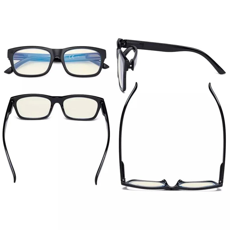 eyekeeper.com 3 Pack Chic Blue Light Filter Reading Glasses UVR045 Eyeglasses White Smoke 3 Pairs Mix / without magnification,3 Pairs Mix / +0.50,3 Pairs Mix / +1.00