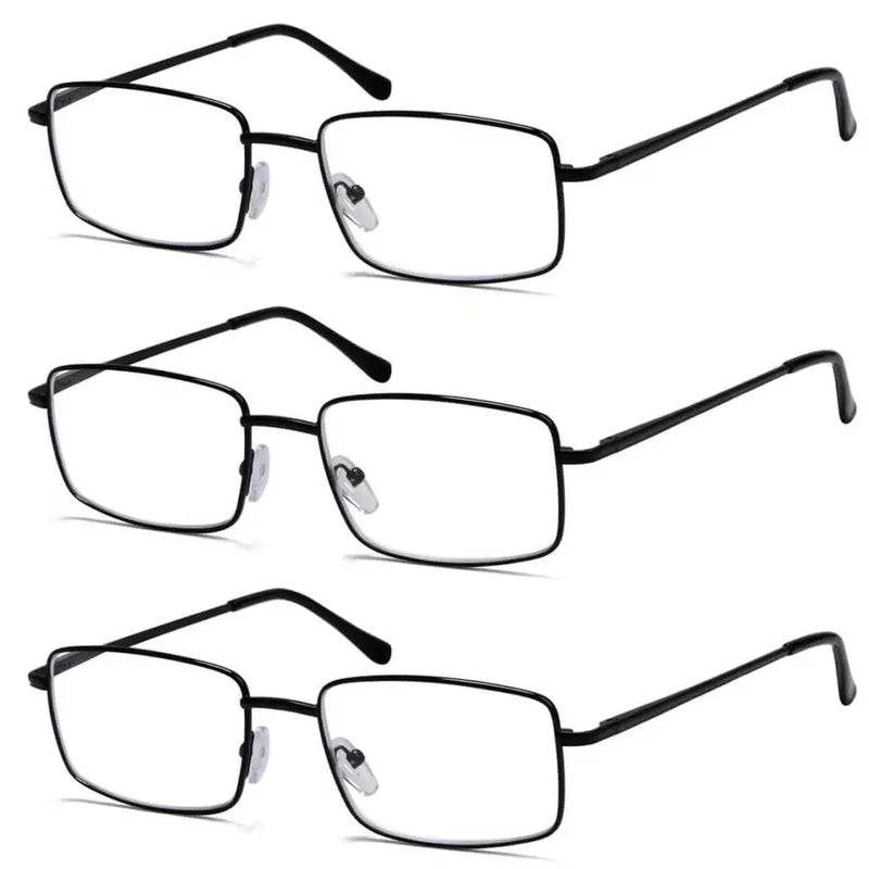 eyekeeper.com 3 Pack Classic Metal Frame Reading Glasses R15023 Eyeglasses White Smoke Black-3pcs / +0.50,Black-3pcs / +0.75,Black-3pcs / +1.00,Black-3pcs / +1.25,Black-3pcs / +1.50,Black-3pcs / +1.75,Black-3pcs / +2.00,Black-3pcs / +2.25,Black-3pcs / +2.50,Black-3pcs / +2.75,Black-3pcs / +3.00,Black-3pcs / +3.50,Black-3pcs / +4.00