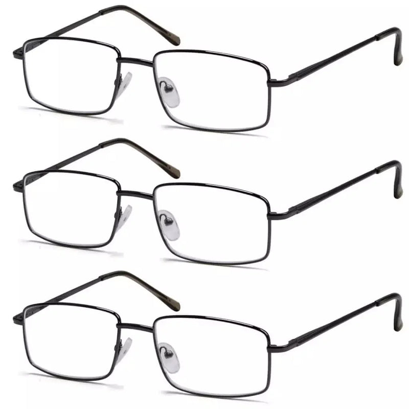 eyekeeper.com 3 Pack Classic Metal Frame Reading Glasses R15023 Eyeglasses White Smoke Gunmetal-3pcs / +0.50,Gunmetal-3pcs / +0.75,Gunmetal-3pcs / +1.00,Gunmetal-3pcs / +1.25,Gunmetal-3pcs / +1.50,Gunmetal-3pcs / +1.75,Gunmetal-3pcs / +2.00,Gunmetal-3pcs / +2.25,Gunmetal-3pcs / +2.50,Gunmetal-3pcs / +2.75,Gunmetal-3pcs / +3.00,Gunmetal-3pcs