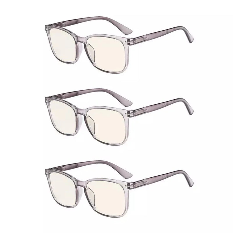 eyekeeper.com 3 Pack Classic Trendy Blue Light Filter Reading Glasses UVRT1801 Eyeglasses White Smoke Grey-3pcs / without magnification,Grey-3pcs / +0.50,Grey-3pcs / +0.75,Grey-3pcs / +1.00,Grey-3pcs / +1.25,Grey-3pcs / +1.50,Grey-3pcs / +1.75,Grey-3pcs / +2.00,Grey-3pcs / +2.50,Grey-3pcs / +2.75,Grey-3pcs / +3.00,Grey-3pcs / +3.50,Grey-3pcs / +4.00