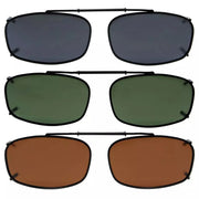 eyekeeper.com 3 Pack Clip on Polarized Sunglasses C62 (52MMx32MM) Sunglasses White Smoke 3 Pairs Mix