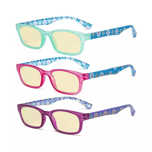 eyekeeper.com 3 Pack Floral Print Blue Light Blocking Readers TM029 Eyeglasses White Smoke 3 Pairs Mix / without magnification,3 Pairs Mix / +0.50,3 Pairs Mix / +0.75,3 Pairs Mix / +1.00,3 Pairs Mix / +1.25,3 Pairs Mix / +1.50,3 Pairs Mix / +1.75,3 Pairs Mix / +2.00,3 Pairs Mix / +2.50,3 Pairs Mix / +3.00