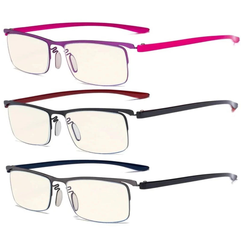 eyekeeper.com 3 Pack Half-rim Blue Light Blocking Reading Glasses UVR12625 Eyeglasses White Smoke 3 Pairs Mix / without magnification,3 Pairs Mix / +1.00,3 Pairs Mix / +1.50,3 Pairs Mix / +2.00,3 Pairs Mix / +2.50,3 Pairs Mix / +3.00