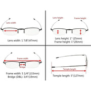 eyekeeper.com 3 Pack Half-rim Folding Telescopic Arms Reading Glasses R1710 Eyeglasses White Smoke Black-3pcs / +0.50,Black-3pcs / +3.50,Gunmetal-3pcs / +0.50,Gunmetal-3pcs / +3.50,Silver-3pcs / +0.50,Gold-3pcs / +0.50,Gold-3pcs / +0.75,Gold-3pcs / +1.00,Gold-3pcs / +3.50,Gold-3pcs / +1.25,Gold-3pcs / +1.75,Gold-3pcs / +2.50,Gold-3pcs / +2.75,Gold-3pcs