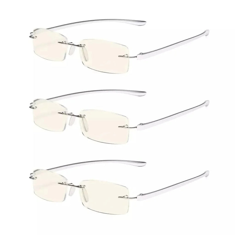 eyekeeper.com 3 Pack Lightweight Blue Light Filter Reading Glasses UVCG1 Eyeglasses White Smoke Silver-3pcs / without magnification,Silver-3pcs / +0.50,Silver-3pcs / +0.75,Silver-3pcs / +1.00,Silver-3pcs / +1.25,Silver-3pcs / +1.50,Silver-3pcs / +1.75,Silver-3pcs / +2.00,Silver-3pcs / +2.50