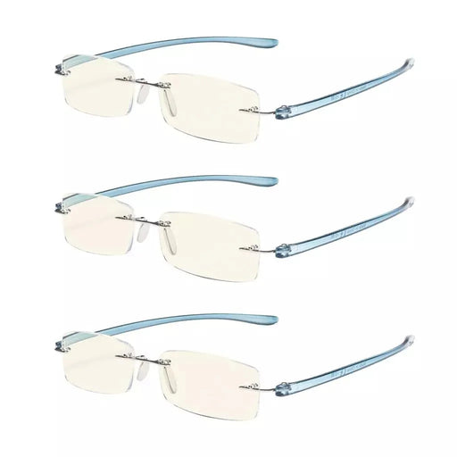 eyekeeper.com 3 Pack Lightweight Blue Light Filter Reading Glasses UVCG1 Eyeglasses White Smoke Blue-3pcs / without magnification,Blue-3pcs / +0.50,Blue-3pcs / +0.75,Blue-3pcs / +1.00,Blue-3pcs / +1.25,Blue-3pcs / +1.50,Blue-3pcs / +1.75,Blue-3pcs / +2.00,Blue-3pcs / +2.50