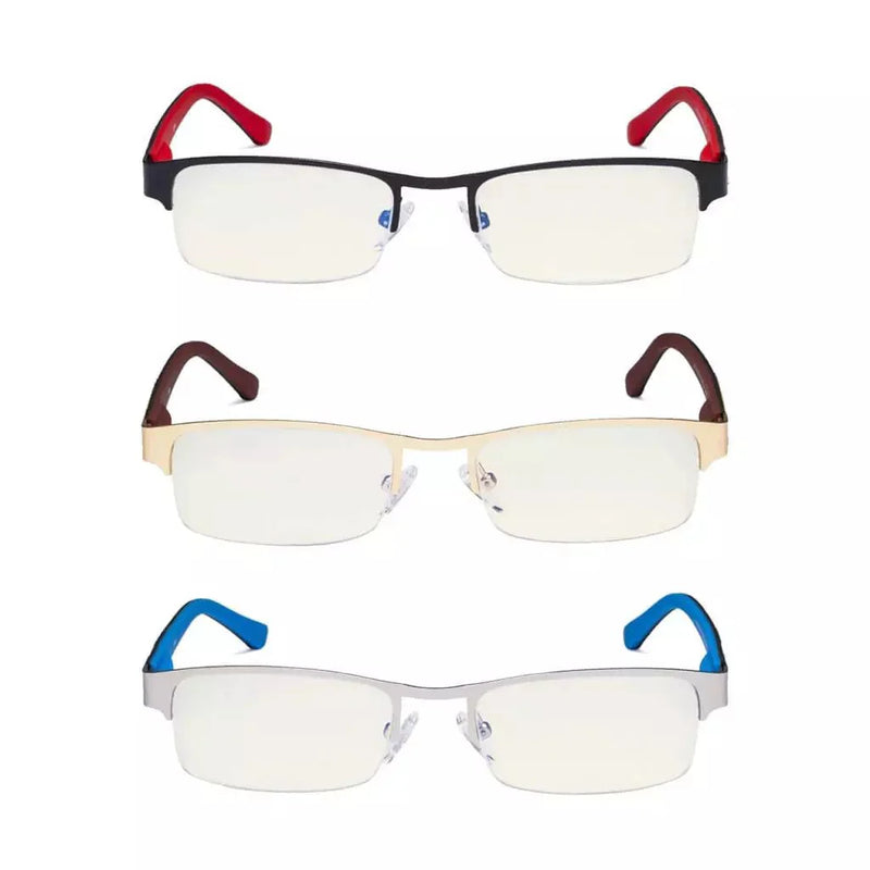 eyekeeper.com 3 Pack Metal Blue Light Filter Eyeglasses UV17005 Eyeglasses White Smoke 3 Pairs Mix / without magnification