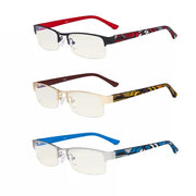 eyekeeper.com 3 Pack Metal Blue Light Filter Eyeglasses UV17005 Eyeglasses White Smoke 3 Pairs Mix / without magnification