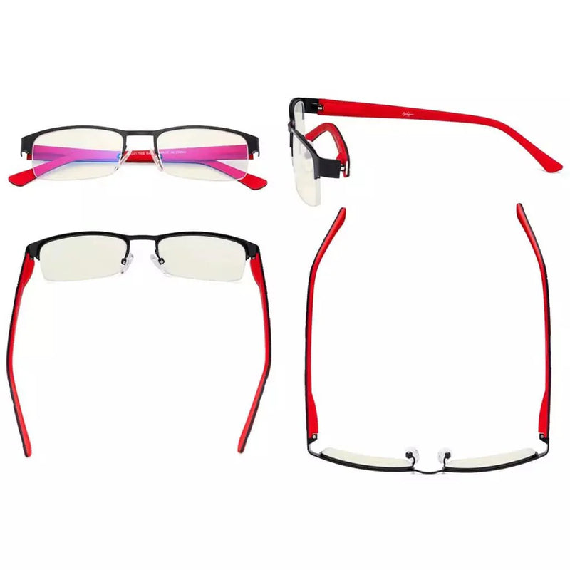 eyekeeper.com 3 Pack Metal Blue Light Filter Eyeglasses UV17005 Eyeglasses White Smoke 3 Pairs Mix / without magnification