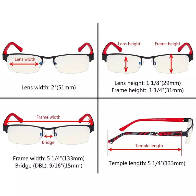 eyekeeper.com 3 Pack Metal Blue Light Filter Eyeglasses UV17005 Eyeglasses White Smoke 3 Pairs Mix / without magnification