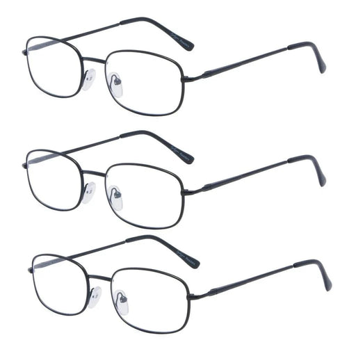 eyekeeper.com 3 Pack Metal Frame Reading Glasses R3232 Eyeglasses White Smoke Black-3pcs / +0.50,Black-3pcs / +0.75