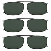 eyekeeper.com 3 Pack Polarized Clip on Sunglasses with Spring Draw Bar C63 (54MMx34MM) Sunglasses Dark Slate Gray G15-3pcs