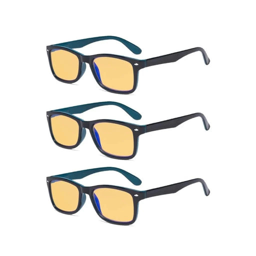 eyekeeper.com 3 Pack Rectangle Blue Light Blocking Reading Glasses HP075 Eyeglasses White Smoke Black Blue-3pcs / +0.50,Black Blue-3pcs / +0.75,Black Blue-3pcs / +1.00,Black Blue-3pcs / +1.50,Black Blue-3pcs / +2.00,Black Blue-3pcs / +2.25,Black Blue-3pcs / +2.50,Black Blue-3pcs / +2.75
