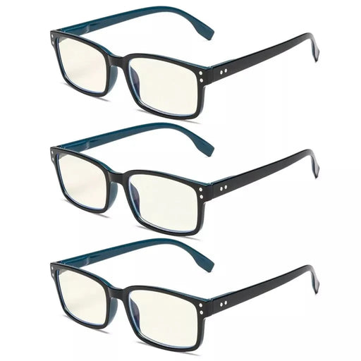 eyekeeper.com 3 Pack Rectangle Blue Light Reading Glasses CG097 Eyeglasses White Smoke Black Blue-3pcs / without magnification,Black Blue-3pcs / +0.50,Black Blue-3pcs / +0.75,Black Blue-3pcs / +1.00,Black Blue-3pcs / +1.25,Black Blue-3pcs / +1.50,Black Blue-3pcs / +1.75,Black Blue-3pcs / +2.00,Black Blue-3pcs / +2.25,Black Blue-3pcs / +2.50