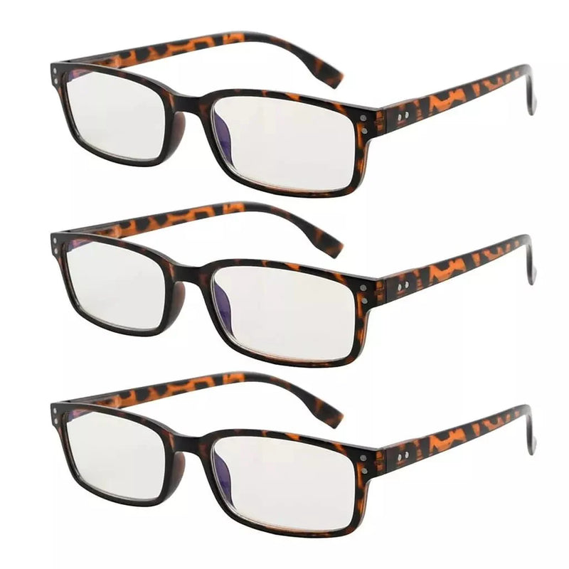 eyekeeper.com 3 Pack Rectangle Blue Light Reading Glasses CG097 Eyeglasses White Smoke Tortoise-3pcs / without magnification,Tortoise-3pcs / +0.50,Tortoise-3pcs / +0.75,Tortoise-3pcs / +1.00,Tortoise-3pcs / +1.25,Tortoise-3pcs / +1.50,Tortoise-3pcs / +1.75,Tortoise-3pcs / +2.00,Tortoise-3pcs / +2.25,Tortoise-3pcs / +2.50,Tortoise-3pcs / +2.