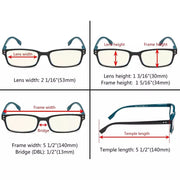 eyekeeper.com 3 Pack Rectangle Blue Light Reading Glasses CG097 Eyeglasses White Smoke Black Blue-3pcs / without magnification,Black Blue-3pcs / +0.50,Black Blue-3pcs / +0.75,Black Blue-3pcs / +1.00,Black Blue-3pcs / +1.25,Black Blue-3pcs / +1.50,Black Blue-3pcs / +1.75,Black Blue-3pcs / +2.00,Black Blue-3pcs / +2.25,Black Blue-3pcs / +2.50