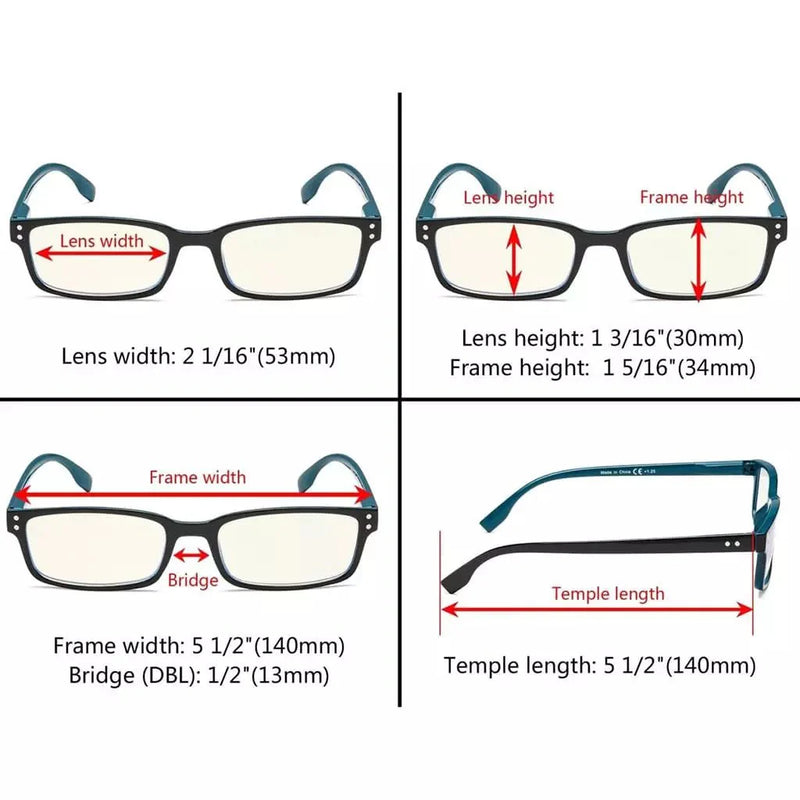 eyekeeper.com 3 Pack Rectangle Blue Light Reading Glasses CG097 Eyeglasses White Smoke Black Blue-3pcs / without magnification,Black Blue-3pcs / +0.50,Black Blue-3pcs / +0.75,Black Blue-3pcs / +1.00,Black Blue-3pcs / +1.25,Black Blue-3pcs / +1.50,Black Blue-3pcs / +1.75,Black Blue-3pcs / +2.00,Black Blue-3pcs / +2.25,Black Blue-3pcs / +2.50