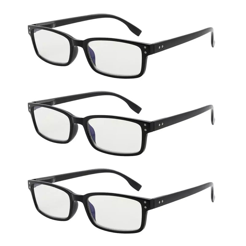eyekeeper.com 3 Pack Rectangle Blue Light Reading Glasses CG097 Eyeglasses White Smoke Black Blue-3pcs / without magnification,Black Blue-3pcs / +0.50,Black Blue-3pcs / +0.75,Black Blue-3pcs / +1.00,Black Blue-3pcs / +1.25,Black Blue-3pcs / +1.50,Black Blue-3pcs / +1.75,Black Blue-3pcs / +2.00,Black Blue-3pcs / +2.25,Black Blue-3pcs / +2.50