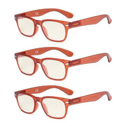 eyekeeper.com 3 Pack Retro Blue Light Filter Reading Glasses UVRFH4 Eyeglasses White Smoke Orange-3pcs / without magnification,Orange-3pcs / +0.50,Orange-3pcs / +0.75,Orange-3pcs / +1.00,Orange-3pcs / +1.25,Orange-3pcs / +1.50,Orange-3pcs / +1.75,Orange-3pcs / +2.50,Orange-3pcs / +3.00