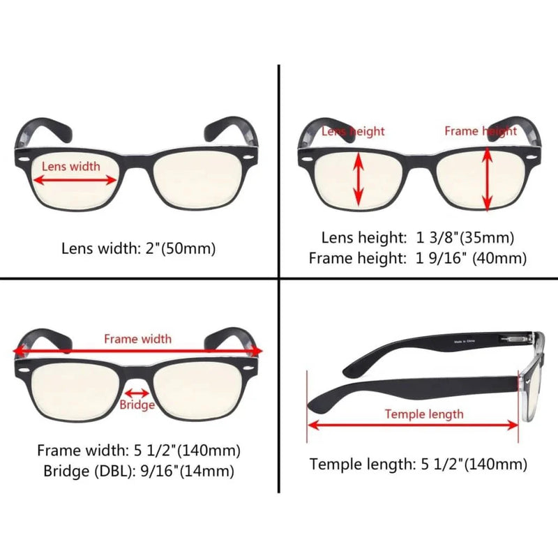 eyekeeper.com 3 Pack Retro Blue Light Filter Reading Glasses UVRFH4 Eyeglasses White Smoke Black-3pcs / without magnification,Black-3pcs / +0.50,Black-3pcs / +0.75,Black-3pcs / +1.00,Black-3pcs / +1.25,Black-3pcs / +1.50,Black-3pcs / +2.00,Black-3pcs / +2.50,Black-3pcs / +3.00,Blue-3pcs / without magnification,Blue-3pcs / +0.50,Blue-3pcs / +0.7