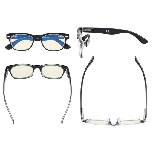 eyekeeper.com 3 Pack Retro Blue Light Filter Reading Glasses UVRFH4 Eyeglasses White Smoke Black-3pcs / without magnification,Black-3pcs / +0.50,Black-3pcs / +0.75,Black-3pcs / +1.00,Black-3pcs / +1.25,Black-3pcs / +1.50,Black-3pcs / +2.00,Black-3pcs / +2.50,Black-3pcs / +3.00,Blue-3pcs / without magnification,Blue-3pcs / +0.50,Blue-3pcs / +0.7