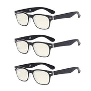 eyekeeper.com 3 Pack Retro Blue Light Filter Reading Glasses UVRFH4 Eyeglasses White Smoke Black-3pcs / without magnification,Black-3pcs / +0.50,Black-3pcs / +0.75,Black-3pcs / +1.00,Black-3pcs / +1.25,Black-3pcs / +1.50,Black-3pcs / +2.00,Black-3pcs / +2.50,Black-3pcs / +3.00,Blue-3pcs / without magnification,Blue-3pcs / +0.50,Blue-3pcs / +0.7