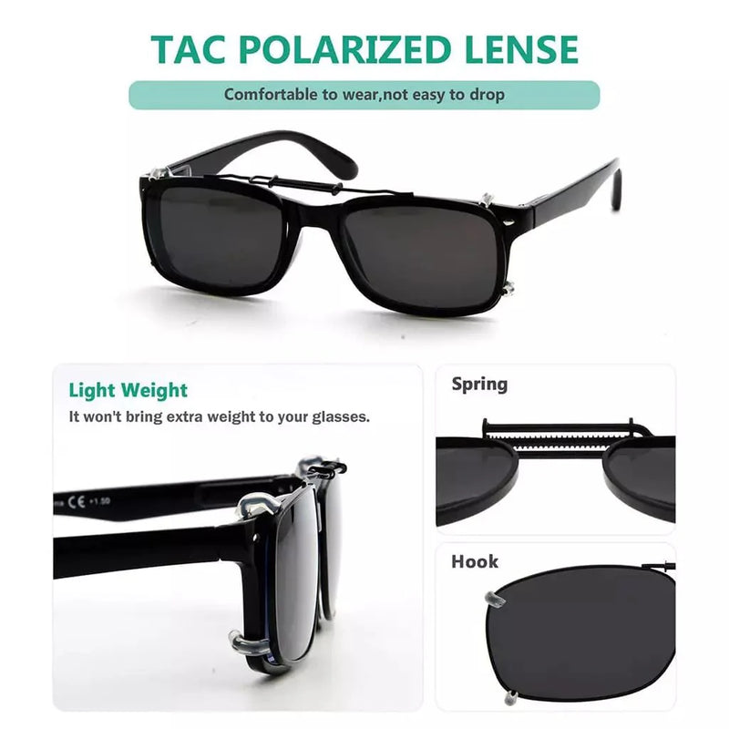 eyekeeper.com Metal Frame Polarized Lens Clip on Sunglasses C64(54MMx37MM) Sunglasses White Smoke Brown,G15,Grey