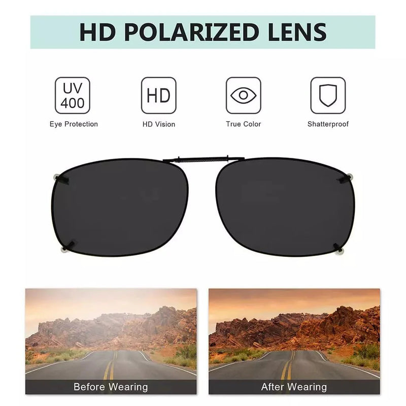 eyekeeper.com Metal Frame Polarized Lens Clip on Sunglasses C64(54MMx37MM) Sunglasses White Smoke Brown,G15,Grey