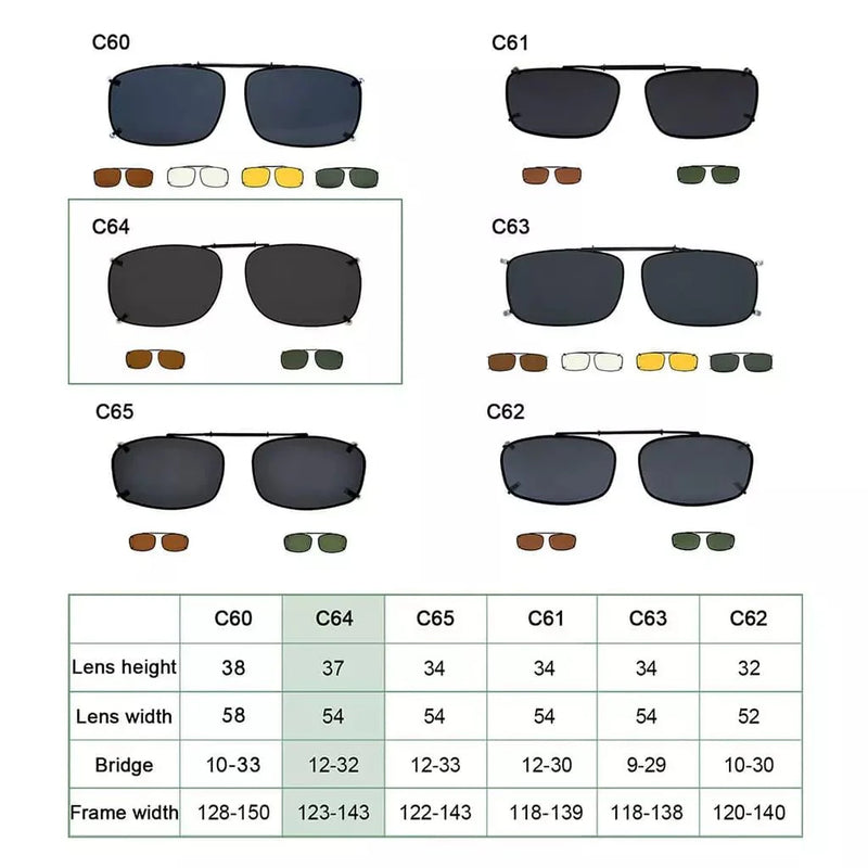 eyekeeper.com Metal Frame Polarized Lens Clip on Sunglasses C64(54MMx37MM) Sunglasses White Smoke Brown,G15,Grey