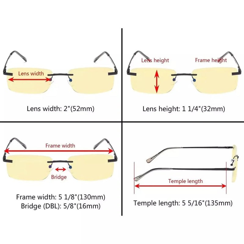 eyekeeper.com 3 Pack Rimless Blue Light Blocking Readers TMCG1612 Eyeglasses White Smoke Black-3pcs / +1.00,Black-3pcs / +1.25,Black-3pcs / +1.50,Black-3pcs / +2.00,Gold-3pcs / +0.50,Gold-3pcs / +1.00,Gunmetal-3pcs / +0.50,Gunmetal-3pcs / +1.00,Gunmetal-3pcs / +1.50