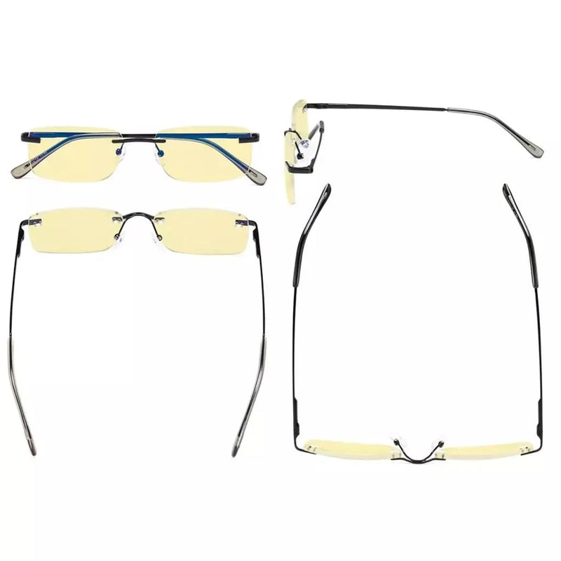 eyekeeper.com 3 Pack Rimless Blue Light Blocking Readers TMCG1612 Eyeglasses White Smoke Black-3pcs / +1.00,Black-3pcs / +1.25,Black-3pcs / +1.50,Black-3pcs / +2.00,Gold-3pcs / +0.50,Gold-3pcs / +1.00,Gunmetal-3pcs / +0.50,Gunmetal-3pcs / +1.00,Gunmetal-3pcs / +1.50