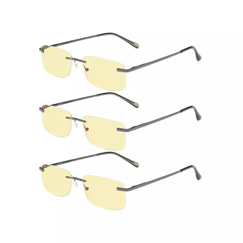 eyekeeper.com 3 Pack Rimless Blue Light Blocking Readers TMCG1612 Eyeglasses White Smoke Gunmetal-3pcs / +0.50,Gunmetal-3pcs / +1.00,Gunmetal-3pcs / +1.50