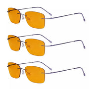 eyekeeper.com 3 Pack Rimless Blue Light Blocking Reading Glasses DSWK9905B Eyeglasses White Smoke Purple-3pcs / without magnification,Purple-3pcs / +0.50,Purple-3pcs / +0.75,Purple-3pcs / +1.00,Purple-3pcs / +1.25,Purple-3pcs / +1.50,Purple-3pcs / +1.75,Purple-3pcs / +2.00