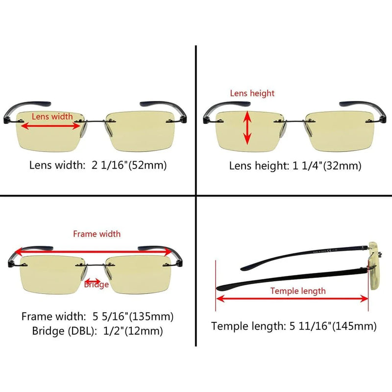 eyekeeper.com 3 Pack Rimless Blue Light Blocking Reading Glasses TMCG14003 Eyeglasses White Smoke 3 Pairs Mix / without magnification,3 Pairs Mix / +1.00,3 Pairs Mix / +1.25,3 Pairs Mix / +1.50,3 Pairs Mix / +1.75,3 Pairs Mix / +2.00,3 Pairs Mix / +2.50
