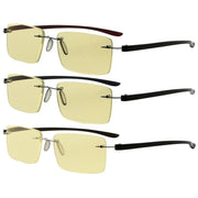 eyekeeper.com 3 Pack Rimless Blue Light Blocking Reading Glasses TMCG14003 Eyeglasses White Smoke 3 Pairs Mix / without magnification,3 Pairs Mix / +1.00,3 Pairs Mix / +1.25,3 Pairs Mix / +1.50,3 Pairs Mix / +1.75,3 Pairs Mix / +2.00,3 Pairs Mix / +2.50
