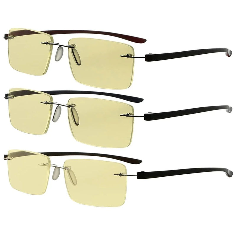 eyekeeper.com 3 Pack Rimless Blue Light Blocking Reading Glasses TMCG14003 Eyeglasses White Smoke 3 Pairs Mix / without magnification,3 Pairs Mix / +1.00,3 Pairs Mix / +1.25,3 Pairs Mix / +1.50,3 Pairs Mix / +1.75,3 Pairs Mix / +2.00,3 Pairs Mix / +2.50