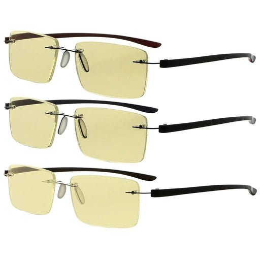 eyekeeper.com 3 Pack Rimless Blue Light Blocking Reading Glasses TMCG14003 Eyeglasses White Smoke 3 Pairs Mix / without magnification,3 Pairs Mix / +1.00,3 Pairs Mix / +1.25,3 Pairs Mix / +1.50,3 Pairs Mix / +1.75,3 Pairs Mix / +2.00,3 Pairs Mix / +2.50
