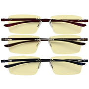 eyekeeper.com 3 Pack Rimless Blue Light Blocking Reading Glasses TMCG14003 Eyeglasses White Smoke 3 Pairs Mix / without magnification,3 Pairs Mix / +1.00,3 Pairs Mix / +1.25,3 Pairs Mix / +1.50,3 Pairs Mix / +1.75,3 Pairs Mix / +2.00,3 Pairs Mix / +2.50