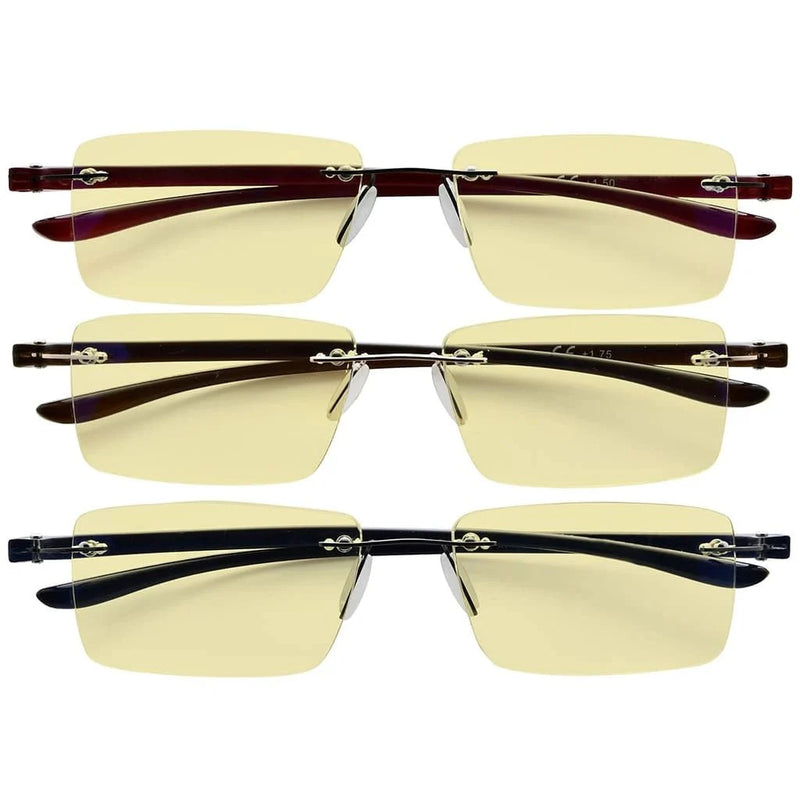 eyekeeper.com 3 Pack Rimless Blue Light Blocking Reading Glasses TMCG14003 Eyeglasses White Smoke 3 Pairs Mix / without magnification,3 Pairs Mix / +1.00,3 Pairs Mix / +1.25,3 Pairs Mix / +1.50,3 Pairs Mix / +1.75,3 Pairs Mix / +2.00,3 Pairs Mix / +2.50