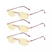 eyekeeper.com 3 Pack Rimless Blue Light Blocking Reading Glasses TMWK8 Eyeglasses White Smoke Red-3pcs / without magnification,Red-3pcs / +0.50,Red-3pcs / +0.75,Red-3pcs / +1.00,Red-3pcs / +1.25,Red-3pcs / +1.50,Red-3pcs / +1.75,Red-3pcs / +2.00,Red-3pcs / +2.25,Red-3pcs / +2.50,Red-3pcs / +2.75,Red-3pcs / +3.00,Red-3pcs / +3.50,Red-3pcs / +4.00