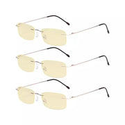 eyekeeper.com 3 Pack Rimless Blue Light Blocking Reading Glasses TMWK8 Eyeglasses White Smoke Gold-3pcs / without magnification,Gold-3pcs / +0.50,Gold-3pcs / +0.75,Gold-3pcs / +1.00,Gold-3pcs / +1.25,Gold-3pcs / +1.50,Gold-3pcs / +1.75,Gold-3pcs / +2.00,Gold-3pcs / +2.25,Gold-3pcs / +2.50,Gold-3pcs / +2.75,Gold-3pcs / +3.00,Gold-3pcs / +3.50,Gold-