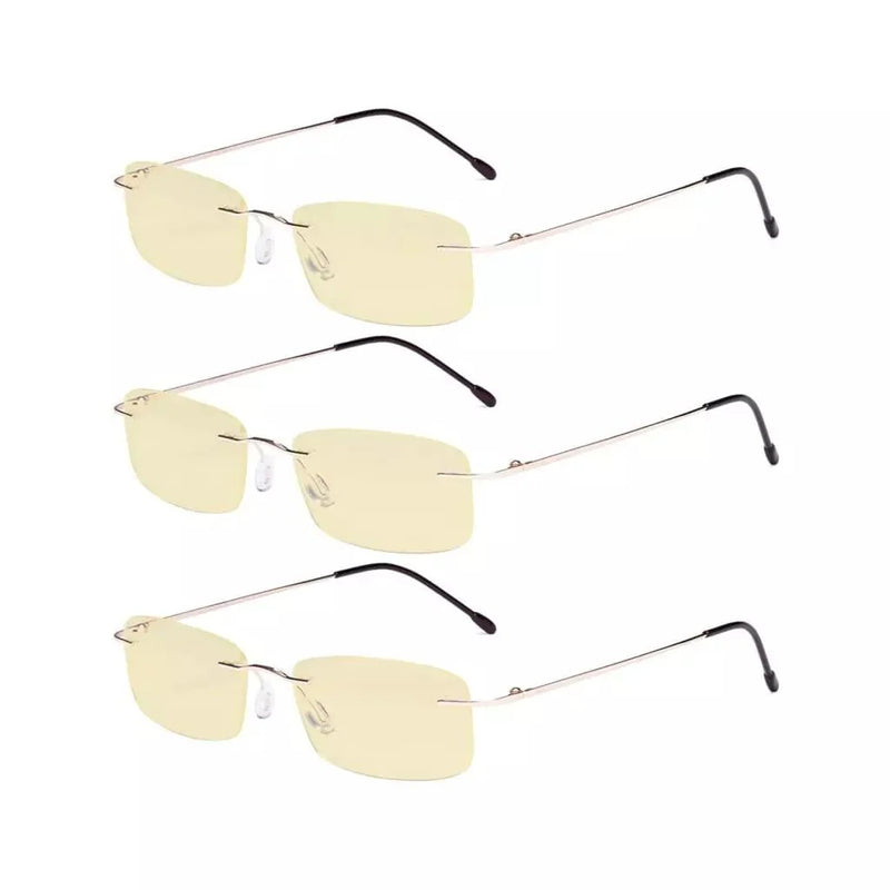 eyekeeper.com 3 Pack Rimless Blue Light Blocking Reading Glasses TMWK8 Eyeglasses White Smoke Gold-3pcs / without magnification,Gold-3pcs / +0.50,Gold-3pcs / +0.75,Gold-3pcs / +1.00,Gold-3pcs / +1.25,Gold-3pcs / +1.50,Gold-3pcs / +1.75,Gold-3pcs / +2.00,Gold-3pcs / +2.25,Gold-3pcs / +2.50,Gold-3pcs / +2.75,Gold-3pcs / +3.00,Gold-3pcs / +3.50,Gold-