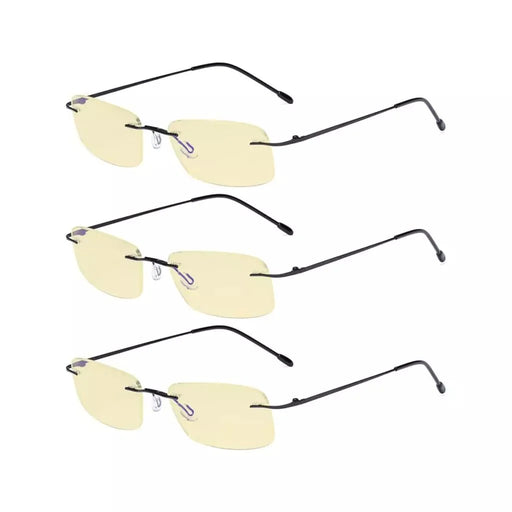 eyekeeper.com 3 Pack Rimless Blue Light Blocking Reading Glasses TMWK8 Eyeglasses White Smoke Black-3pcs / without magnification,Black-3pcs / +0.50,Black-3pcs / +0.75,Black-3pcs / +1.00,Black-3pcs / +1.25,Black-3pcs / +1.50,Black-3pcs / +1.75,Black-3pcs / +2.25,Black-3pcs / +2.50,Black-3pcs / +2.75,Black-3pcs / +3.00,Black-3pcs / +3.50,Black-3pcs