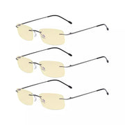 eyekeeper.com 3 Pack Rimless Blue Light Blocking Reading Glasses TMWK8 Eyeglasses White Smoke Gunmetal-3pcs / without magnification,Gunmetal-3pcs / +0.50,Gunmetal-3pcs / +0.75,Gunmetal-3pcs / +1.00,Gunmetal-3pcs / +1.25,Gunmetal-3pcs / +1.50,Gunmetal-3pcs / +1.75,Gunmetal-3pcs / +2.00,Gunmetal-3pcs / +2.25,Gunmetal-3pcs / +2.50,Gunmetal-3pcs / +2.