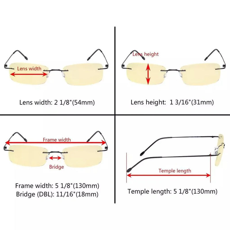 eyekeeper.com 3 Pack Rimless Blue Light Blocking Reading Glasses TMWK8 Eyeglasses White Smoke Black-3pcs / without magnification,Black-3pcs / +0.50,Black-3pcs / +0.75,Black-3pcs / +1.00,Black-3pcs / +1.25,Black-3pcs / +1.50,Black-3pcs / +1.75,Black-3pcs / +2.25,Black-3pcs / +2.50,Black-3pcs / +2.75,Black-3pcs / +3.00,Black-3pcs / +3.50,Black-3pcs