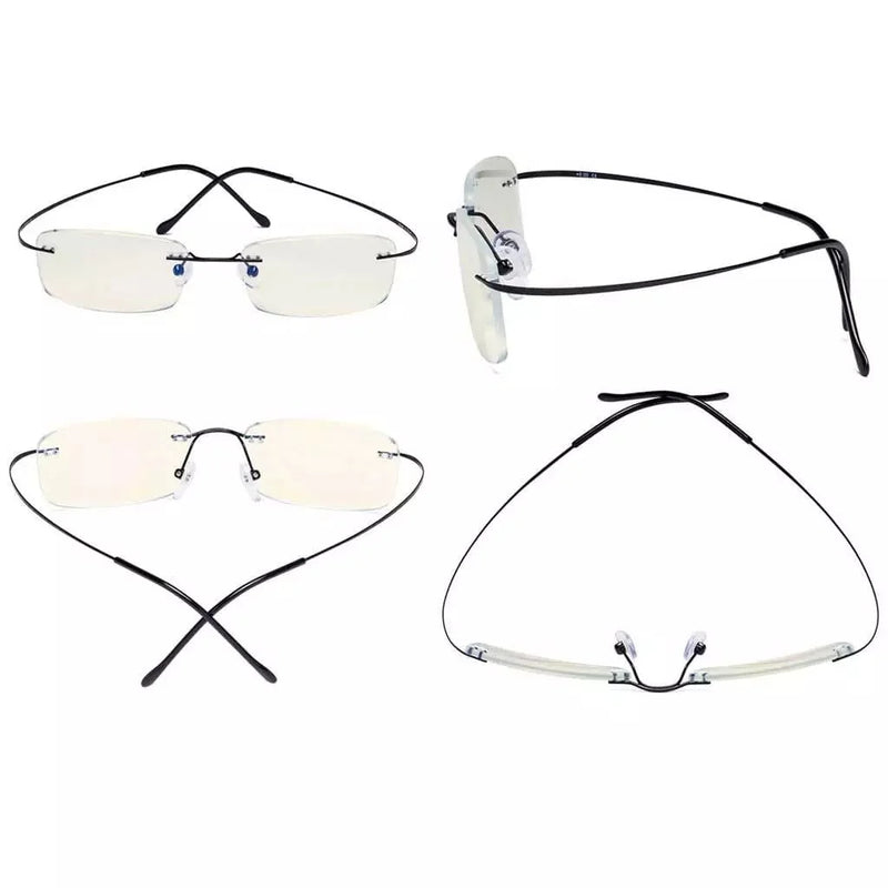 eyekeeper.com 3 Pack Rimless Blue Light Filter Readers UVR1508 Eyeglasses White Smoke Black-3pcs / without magnification,Black-3pcs / +0.50,Black-3pcs / +0.75,Black-3pcs / +1.00,Black-3pcs / +2.25,Blue-3pcs / without magnification,Gold-3pcs / without magnification,Gold-3pcs / +0.50,Gold-3pcs / +0.75,Gold-3pcs / +1.00,Gold-3pcs / +2.25,Gunm