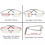 eyekeeper.com 3 Pack Rimless Blue Light Filter Readers UVR1508 Eyeglasses White Smoke Black-3pcs / without magnification,Black-3pcs / +0.50,Black-3pcs / +0.75,Black-3pcs / +1.00,Black-3pcs / +2.25,Blue-3pcs / without magnification,Gold-3pcs / without magnification,Gold-3pcs / +0.50,Gold-3pcs / +0.75,Gold-3pcs / +1.00,Gold-3pcs / +2.25,Gunm